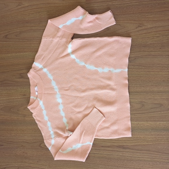 Joe fresh / peach and white sweater / Lg - Picture 1 of 5